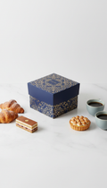 Custom Navy And Gold Pastry Box